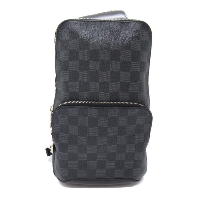 LOUIS VUITTON Avenue Sling Damier Graphite Backpack Bag Black