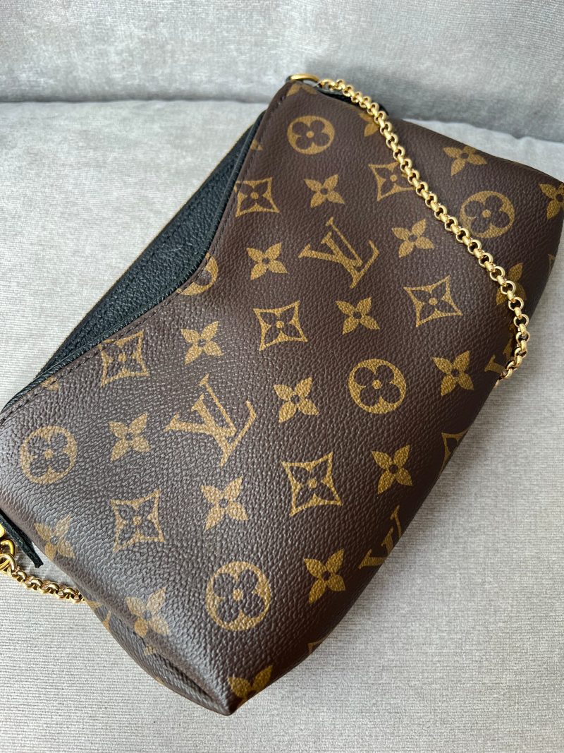 Louis Vuitton Black and Monogram Pallas Pochette - Image 7