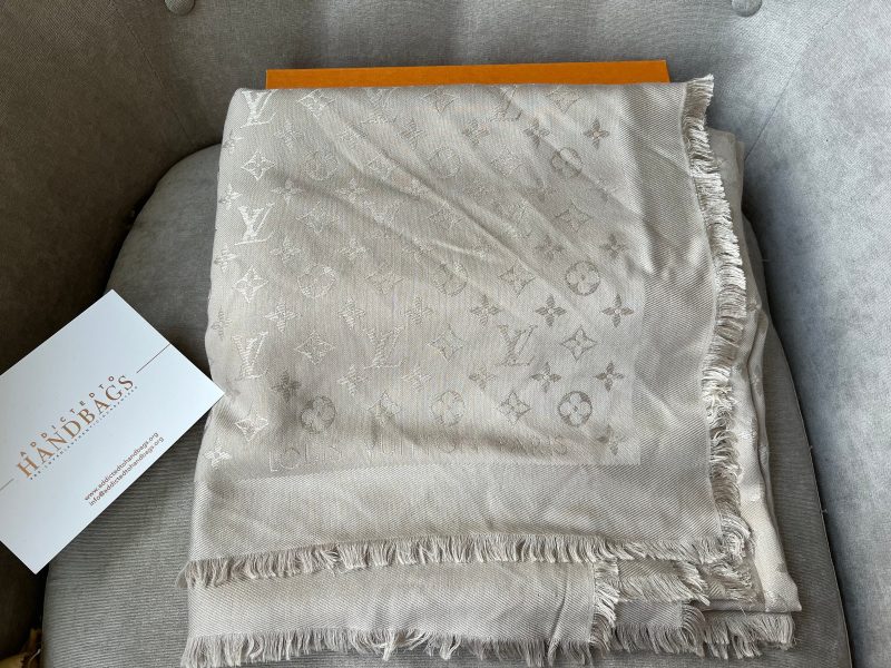 Louis Vuitton Cream Monogram Shine Shawl