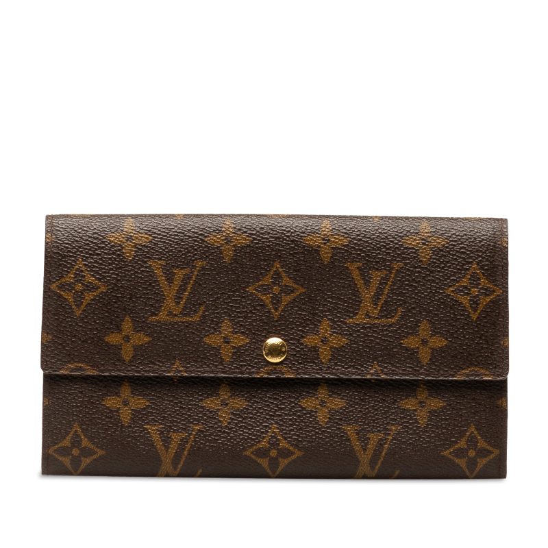 Brown Louis Vuitton Monogram Sarah Long Wallet