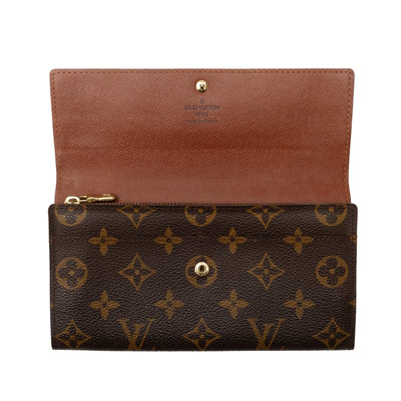 Brown Louis Vuitton Monogram Sarah Long Wallet - Image 5