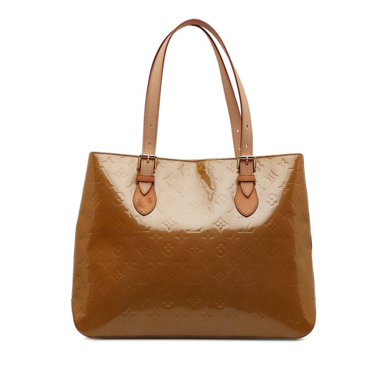 Brown Louis Vuitton Monogram Vernis Reade PM Handbag - Image 3