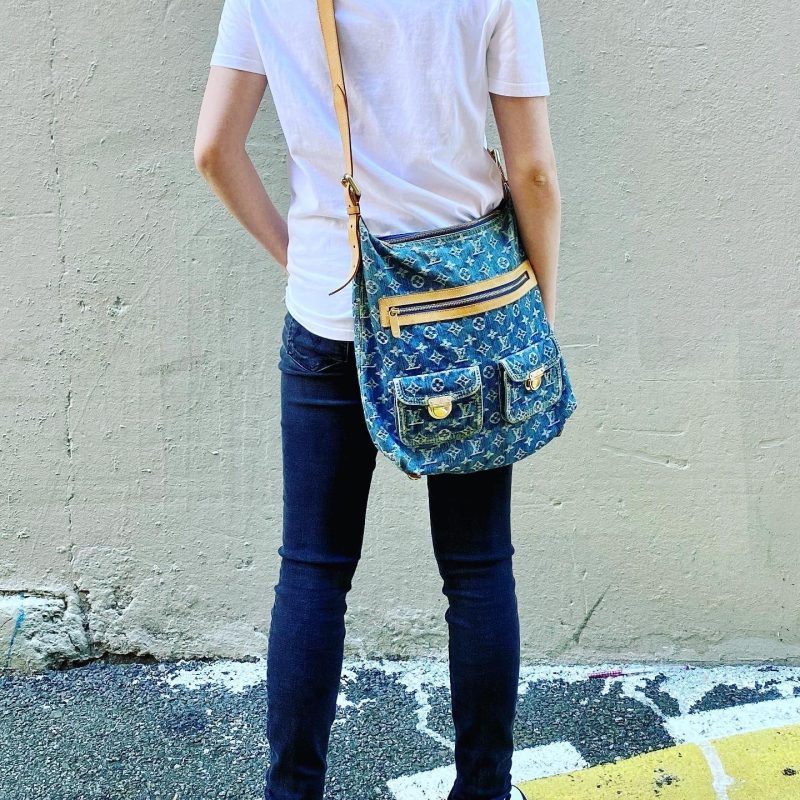 LOUIS VUITTON Denim Monogram Denim Baggy GM Bag - Image 2