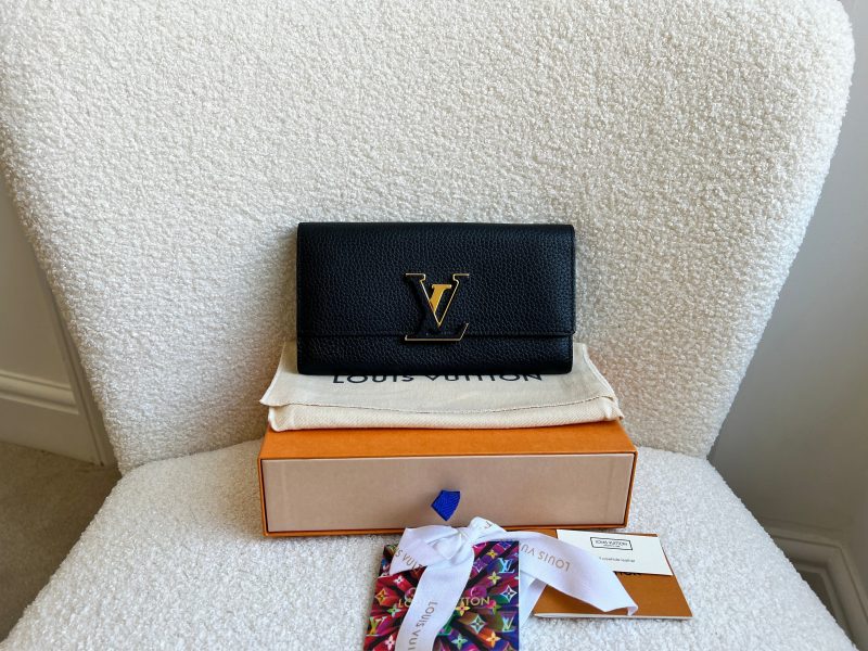 Louis Vuitton Black Chain Bag Small Gold Hardware