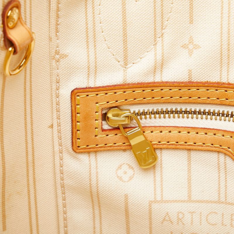 Beige Louis Vuitton Damier Azur Neverfull PM Tote Bag - Image 10