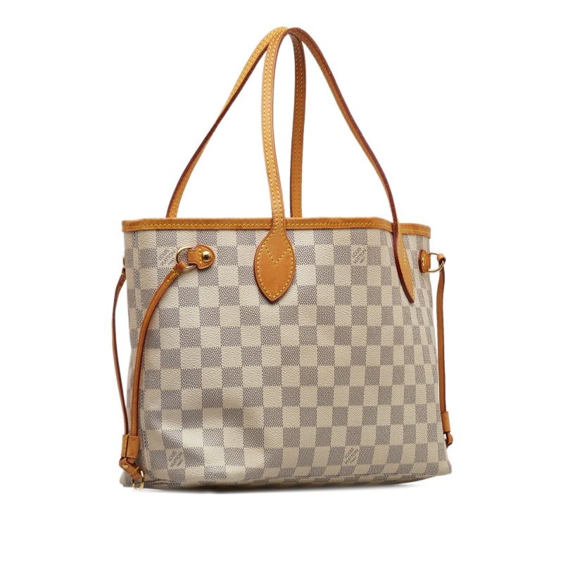 Beige Louis Vuitton Damier Azur Neverfull PM Tote Bag - Image 2