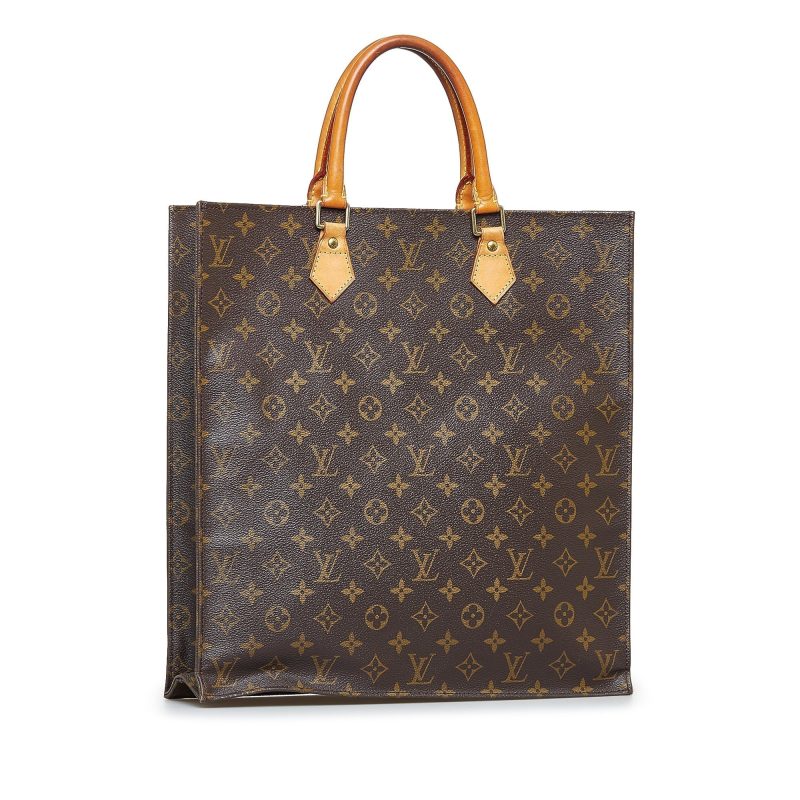 Brown Louis Vuitton Monogram Sac Plat Tote Bag - Image 2