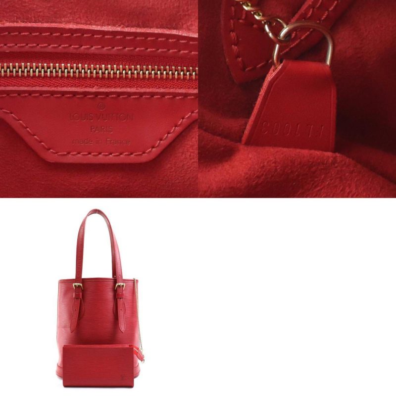 Louis Vuitton Bucket Bag Orange Leather Large - Image 4