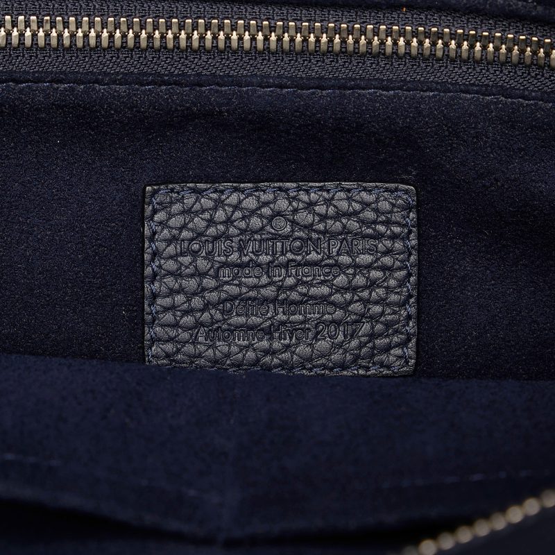 Blue Louis Vuitton Taurillon Ink Watercolor Keepall Bandouliere XS Satchel - Image 6