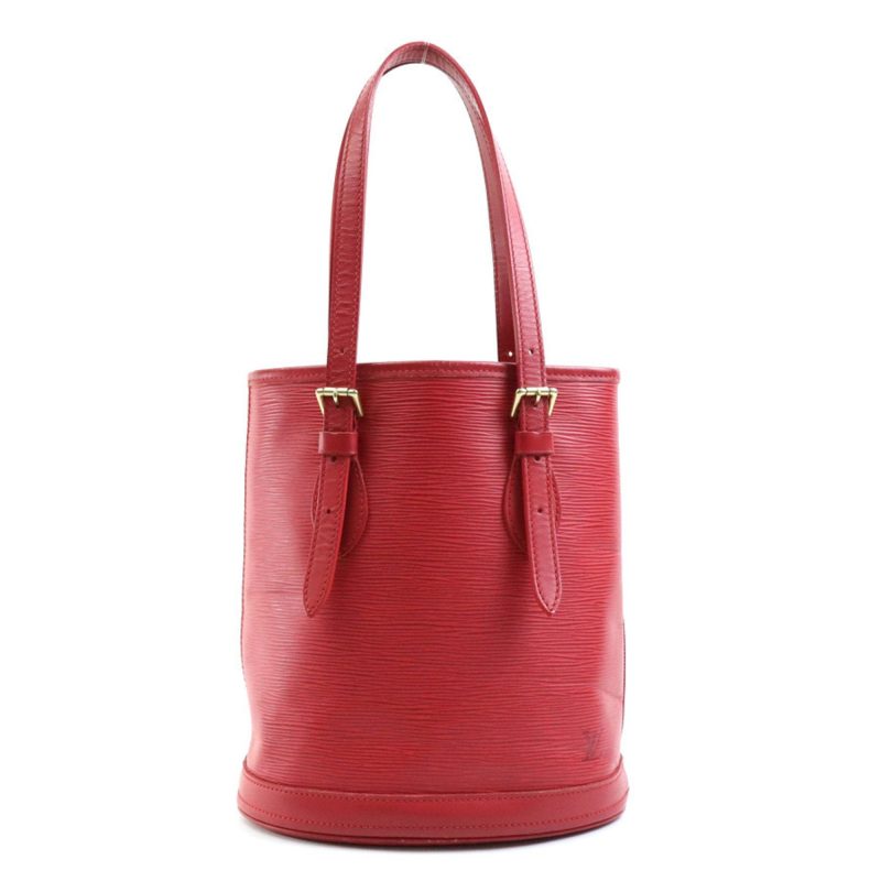 Louis Vuitton Bucket Bag Orange Leather Large