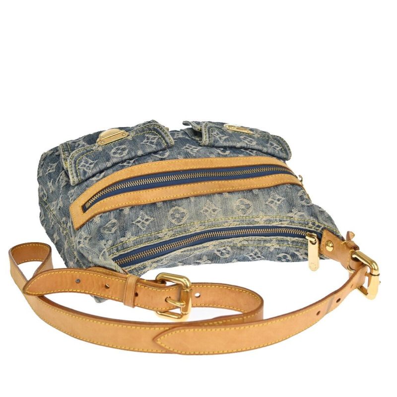 LOUIS VUITTON Baggy Blue M95048 Monogram Denim Size GM - Image 4