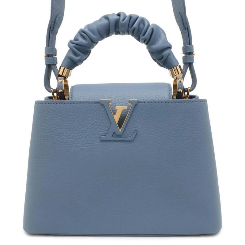 LOUIS VUITTON Capucines EW Black M23955 Taurillon Leather Size MINI