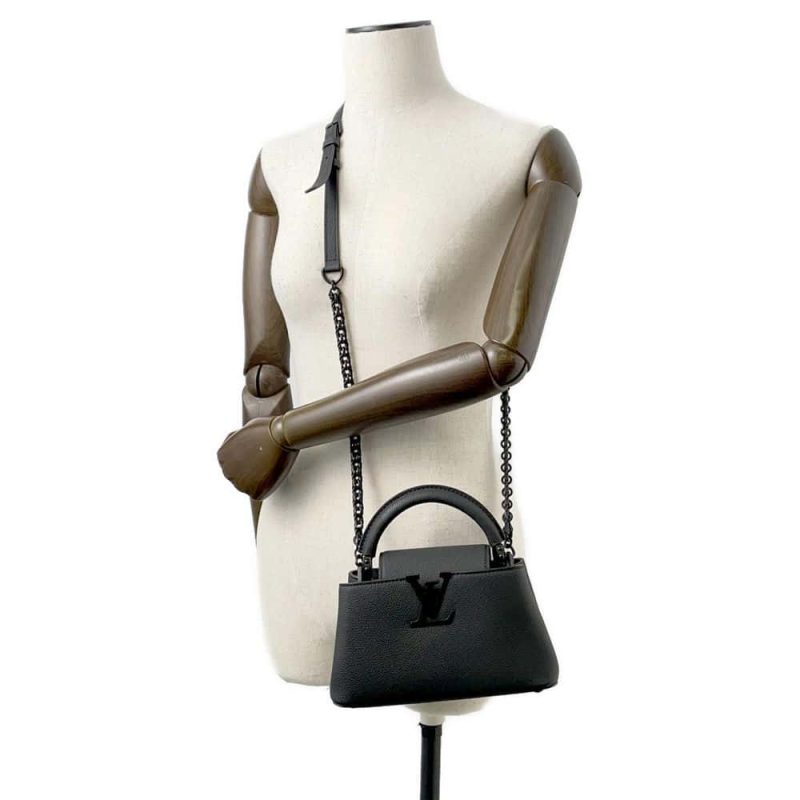 LOUIS VUITTON Capucines EW White M23956 Taurillon Leather Size MINI - Image 4