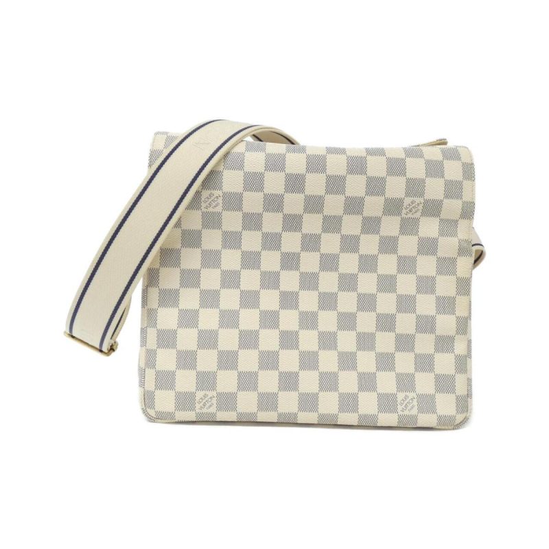 Louis Vuitton Damier Azur Navyglio N51189 White PVC LeatherLouis Vuitton
