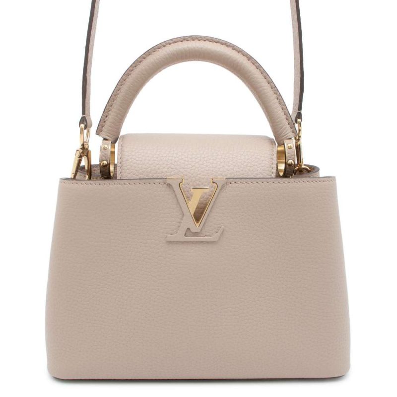 Louis Vuitton Capucines Galle Gray Beige Taurillon Leather Bifold Long Wallet