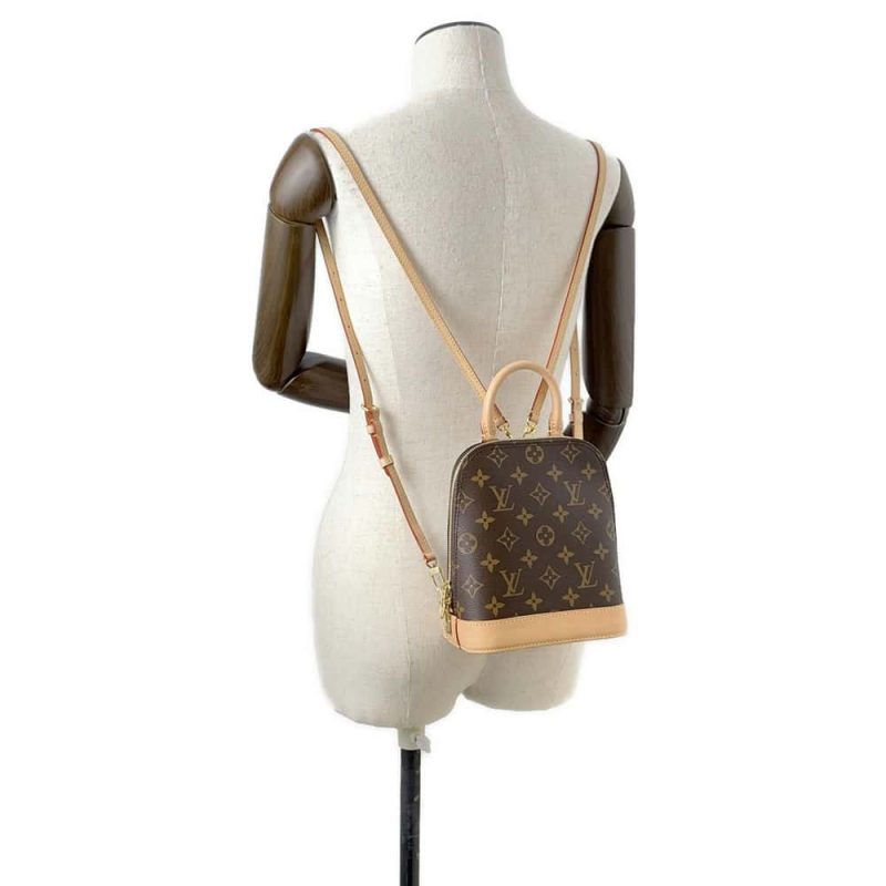 LOUIS VUITTON Alma・Soft Blue Gacier M59822 Calf Leather Monogram・Pattern Size BB - Image 4