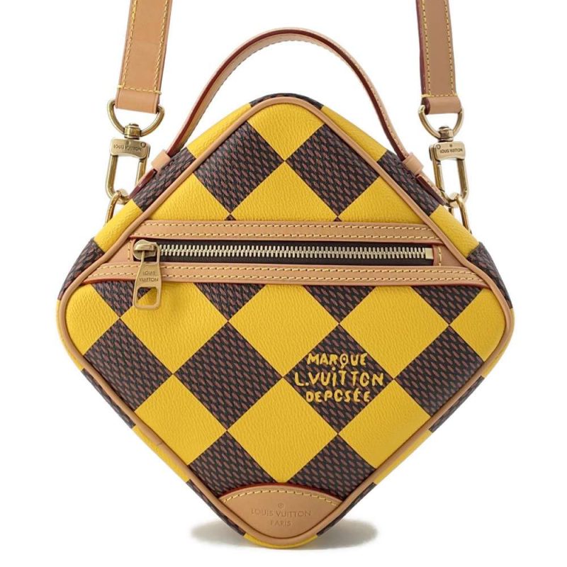 Louis Vuitton Chess Messenger N40562 Damier Pop Johnmat Yellow 24SS Farel Williams 2WAY Top Handle Shoulder Bag Mens