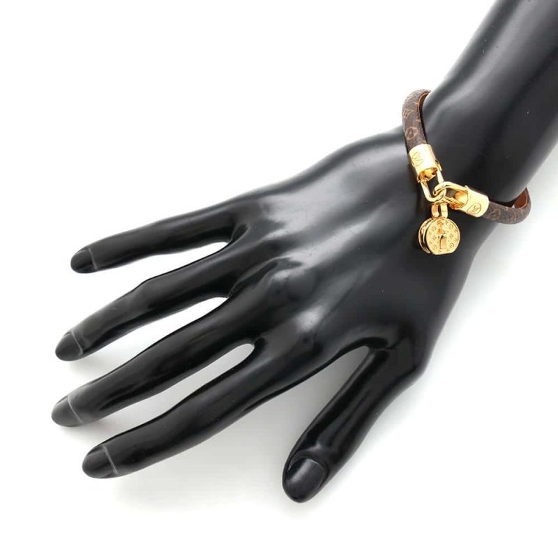 Louis Vuitton Brass Bowly Polka Dot Panama Bag - Image 4
