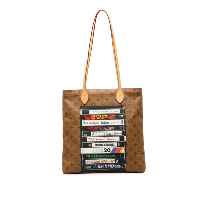 Brown Louis Vuitton Monogram Roses Neverfull MM Tote Bag