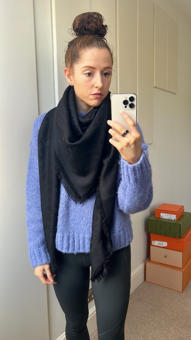 Louis Vuitton Black Monogram Shine Shawl - Image 3