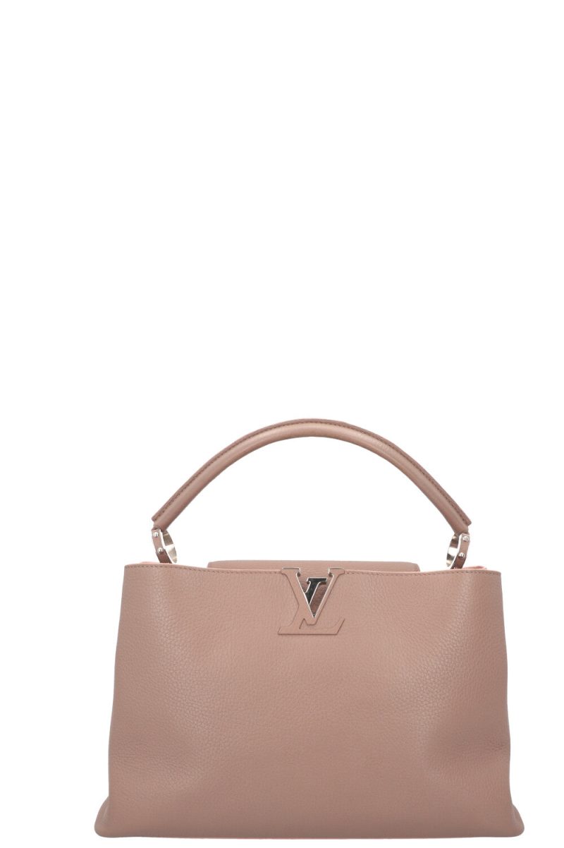 LOUIS VUITTON Capucines Light Pink/Yellow M22514 Taurillon Leather Size BB