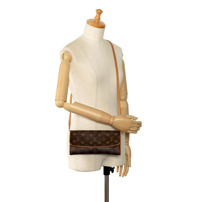Brown Louis Vuitton Monogram Pochette Twin GM Crossbody Bag - Image 10