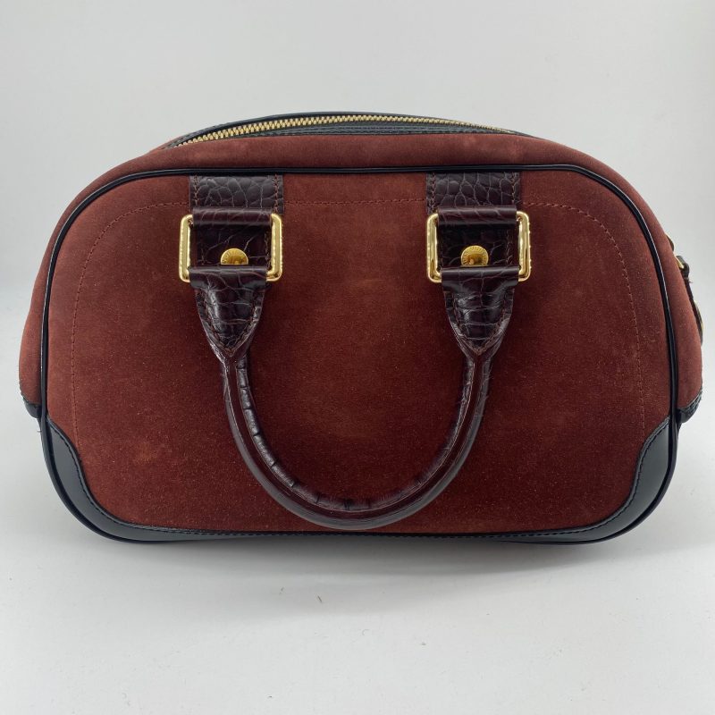 Louis Vuitton Havane brown suede stamped trunk PM Boston speedy - Image 5