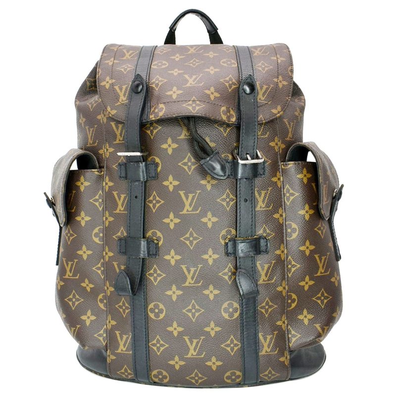 LOUIS VUITTON Christopher Noir M43735 Monogram Macassar Canvas Size MM