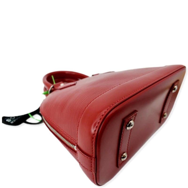 LOUIS VUITTON Alma BB Epi Leather Satchel Crossbody Bag Red - Image 7