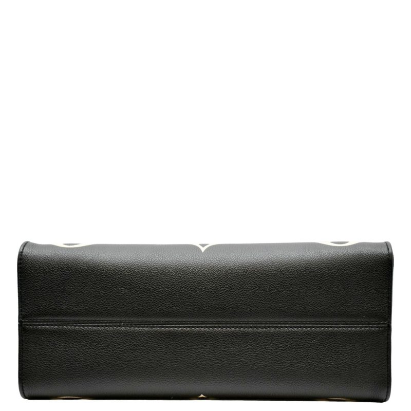 LOUIS VUITTON Onthego MM Giant Monogram Leather Tote Bag Black/Bicolor - Image 8