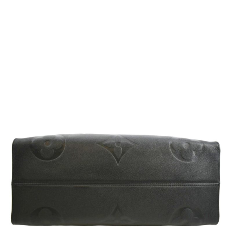 LOUIS VUITTON Onthego GM Monogram Empreinte Leather Tote Bag Black - Image 9