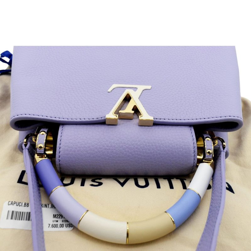 LOUIS VUITTON Capucines BB Taurillon Leather Shoulder Bag Purple - Image 3