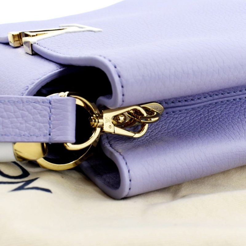 LOUIS VUITTON Capucines BB Taurillon Leather Shoulder Bag Purple - Image 5