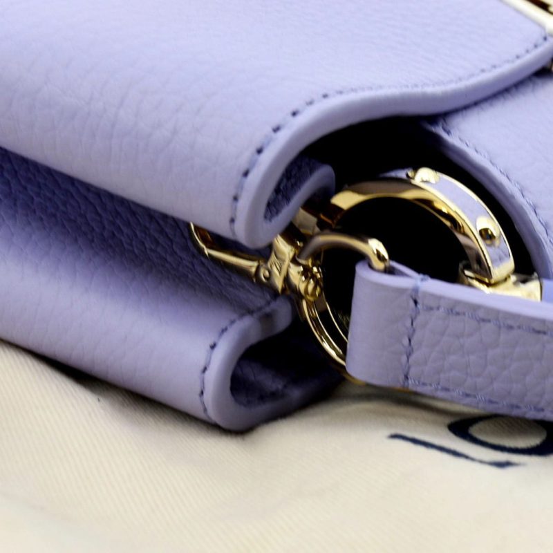 LOUIS VUITTON Capucines BB Taurillon Leather Shoulder Bag Purple - Image 4