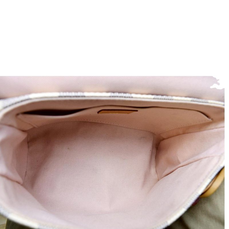 LOUIS VUITTON Croisette Damier Azur Satchel Crossbody Bag White - Image 9
