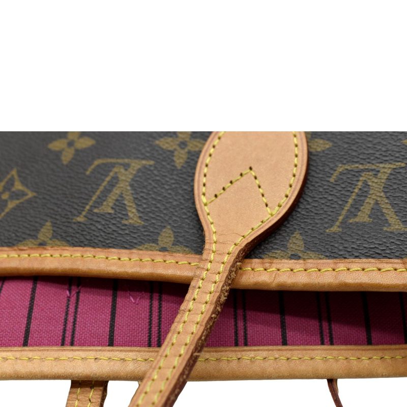 LOUIS VUITTON Neverfull MM Monogram Canvas Tote Bag Brown - Image 9