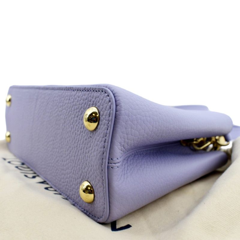 LOUIS VUITTON Capucines BB Taurillon Leather Shoulder Bag Purple - Image 6