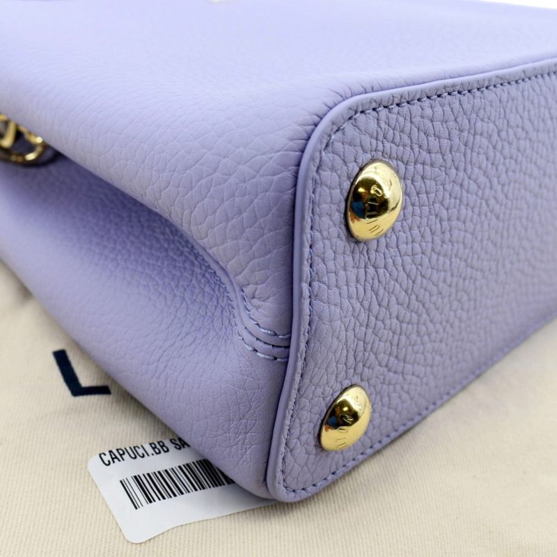 LOUIS VUITTON Capucines BB Taurillon Leather Shoulder Bag Purple - Image 7