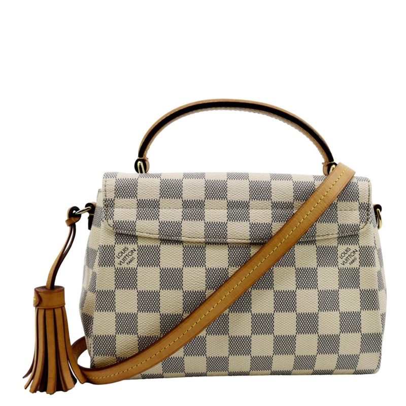 LOUIS VUITTON Croisette Damier Azur Satchel Crossbody Bag White - Image 2