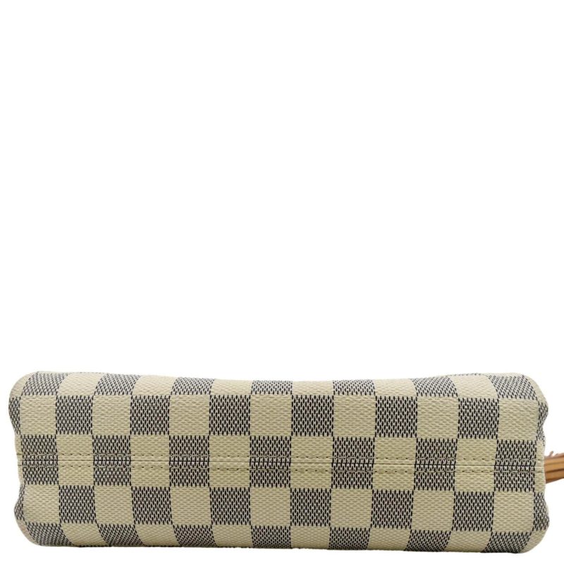LOUIS VUITTON Croisette Damier Azur Satchel Crossbody Bag White - Image 8