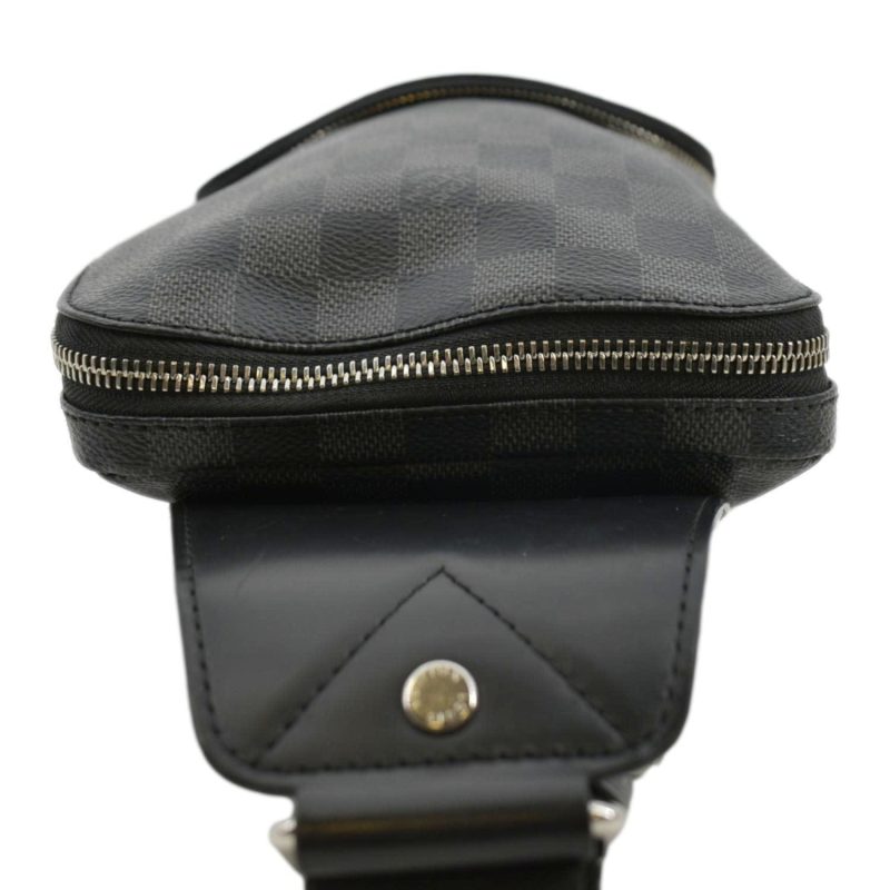 LOUIS VUITTON Avenue Sling Patchwork Monogram Eclipse Crossbody Bag Grey - Image 4