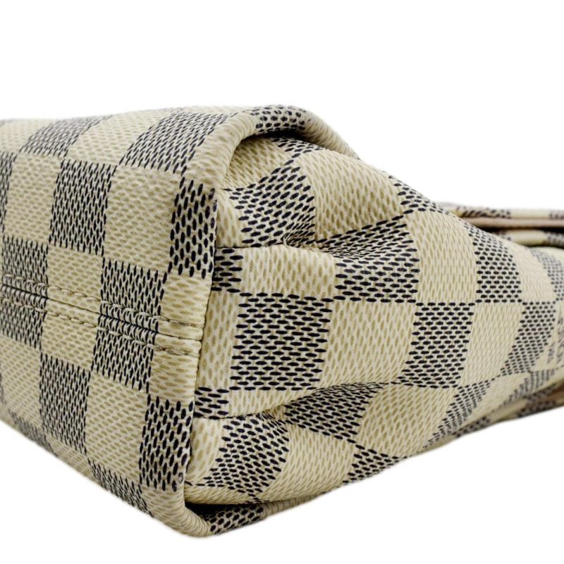 LOUIS VUITTON Croisette Damier Azur Satchel Crossbody Bag White - Image 6
