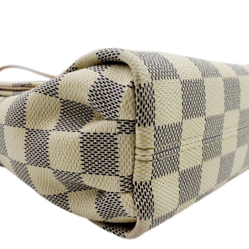 LOUIS VUITTON Croisette Damier Azur Satchel Crossbody Bag White - Image 7