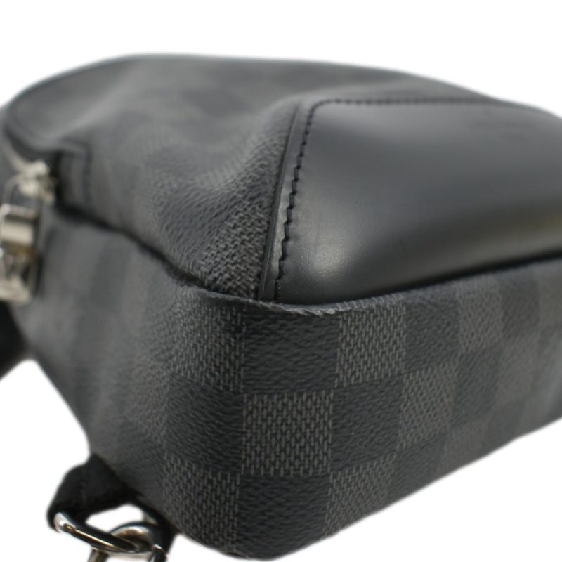 LOUIS VUITTON Avenue Sling Patchwork Monogram Eclipse Crossbody Bag Grey - Image 7