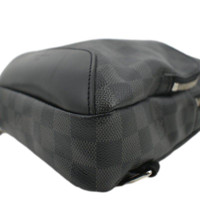 LOUIS VUITTON Avenue Sling Patchwork Monogram Eclipse Crossbody Bag Grey - Image 8