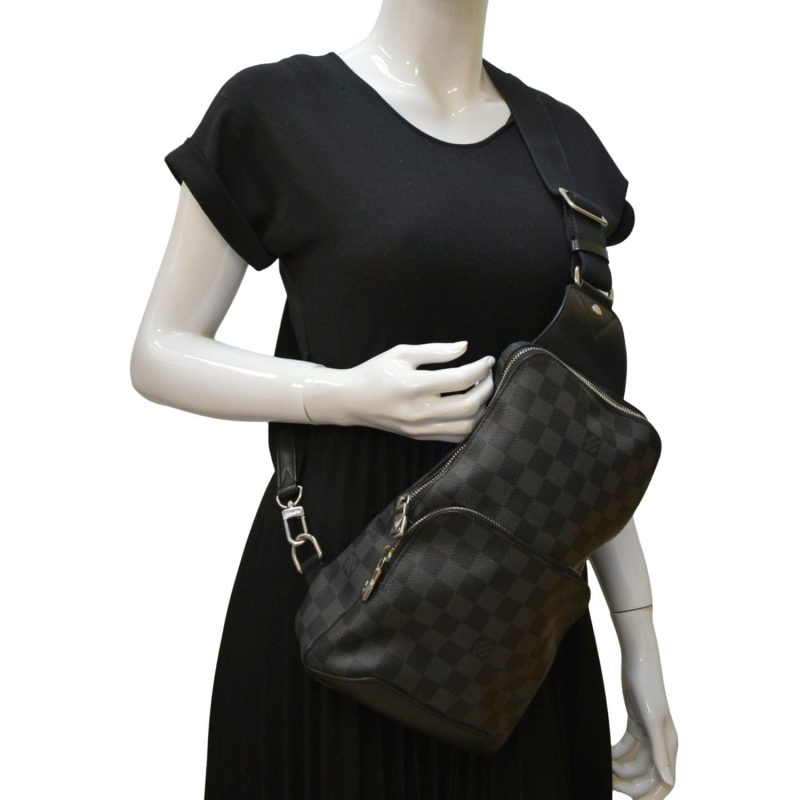 LOUIS VUITTON Avenue Sling Patchwork Monogram Eclipse Crossbody Bag Grey - Image 2