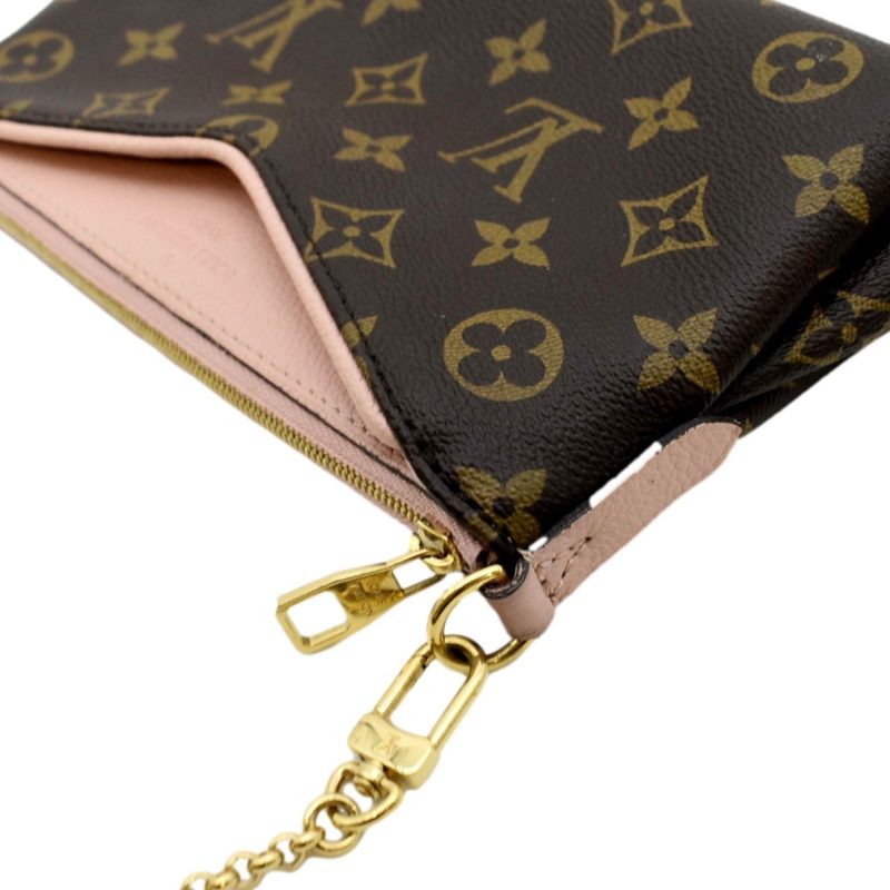 LOUIS VUITTON Pallas Monogram Canvas Clutch Crossbody Bag Brown - Image 5