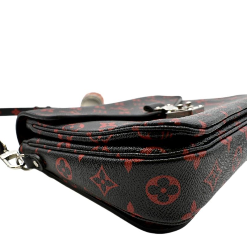 LOUIS VUITTON Metis Pochette Infrarouge Monogram Canvas Crossbody Bag Black - Image 6