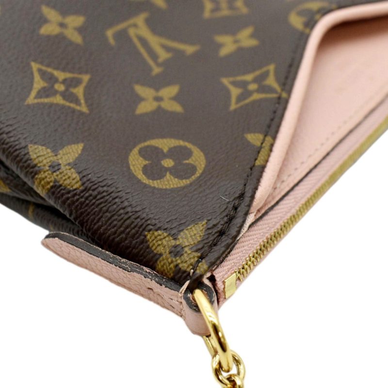 LOUIS VUITTON Pallas Monogram Canvas Clutch Crossbody Bag Brown - Image 4