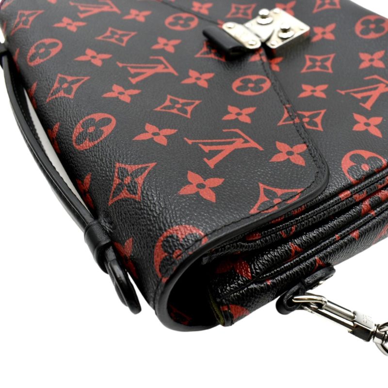 LOUIS VUITTON Metis Pochette Infrarouge Monogram Canvas Crossbody Bag Black - Image 4
